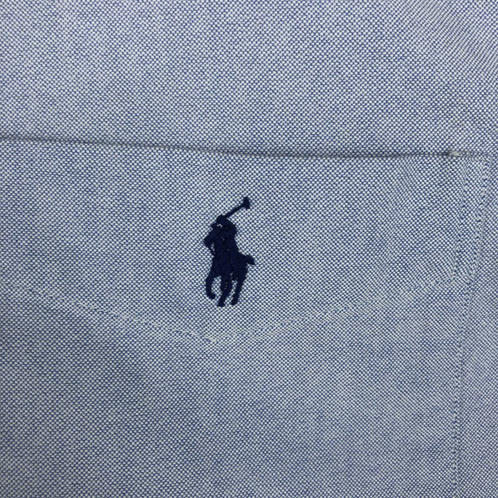 Ralph Lauren short sleeve button down shirt, men's size L cotton blue type Vintage Second Hand