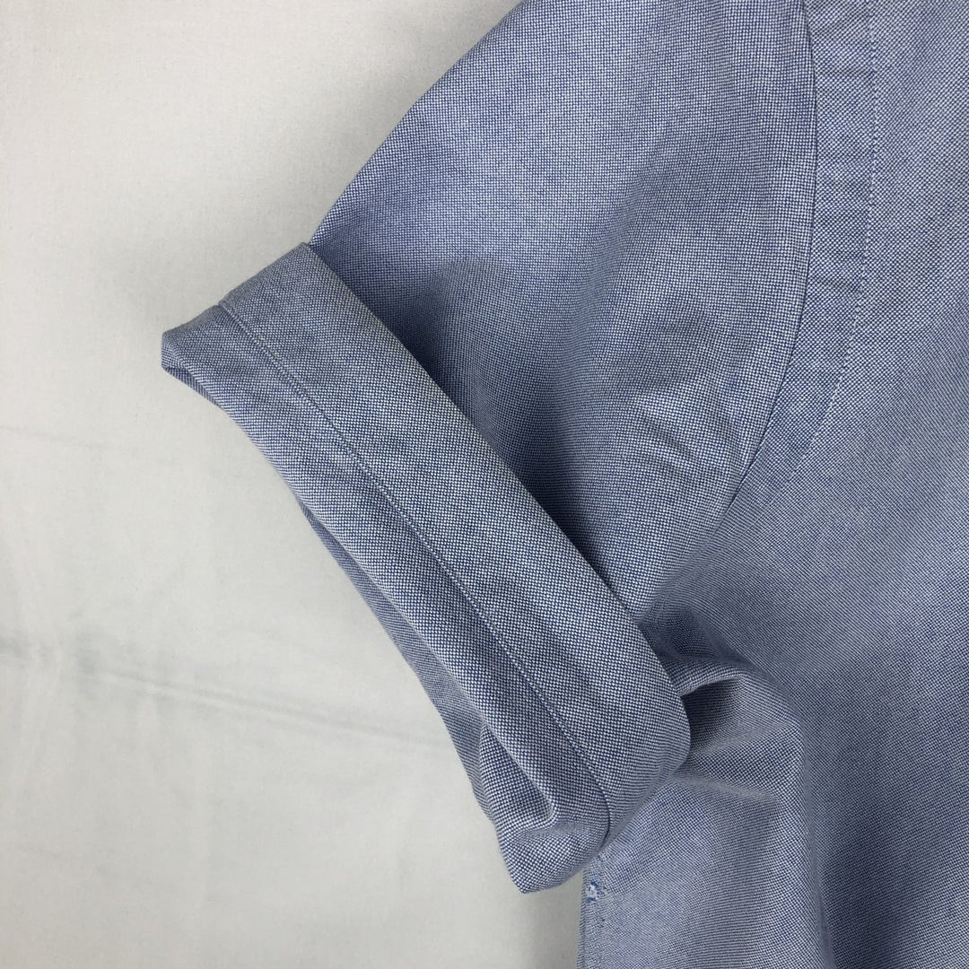 Ralph Lauren short sleeve button down shirt, men's size L cotton blue type Vintage Second Hand