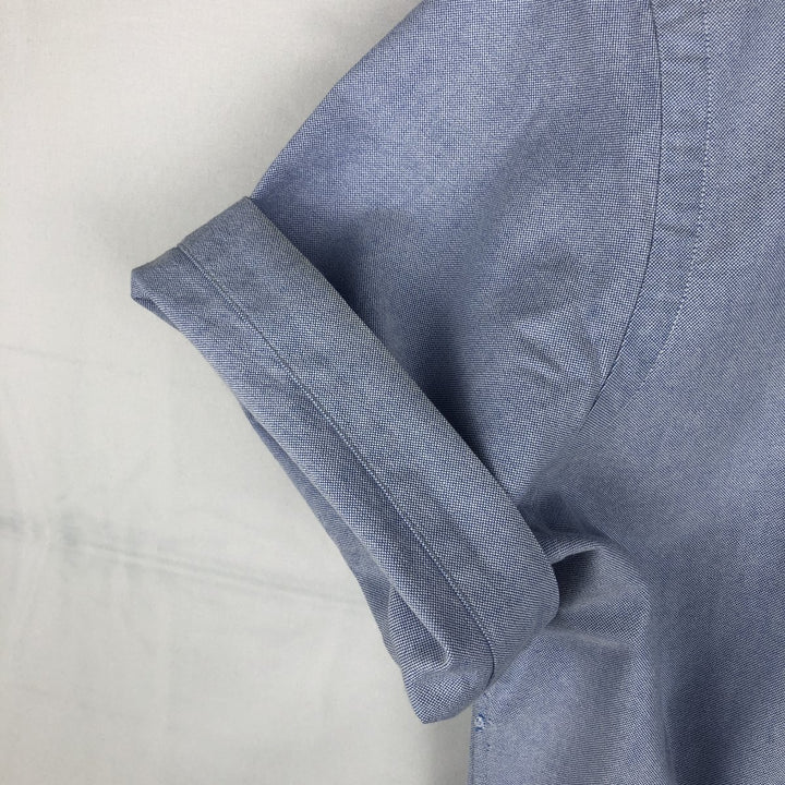 Ralph Lauren short sleeve button down shirt, men's size L cotton blue type Vintage Second Hand