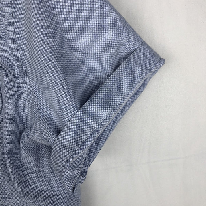 Ralph Lauren short sleeve button down shirt, men's size L cotton blue type Vintage Second Hand