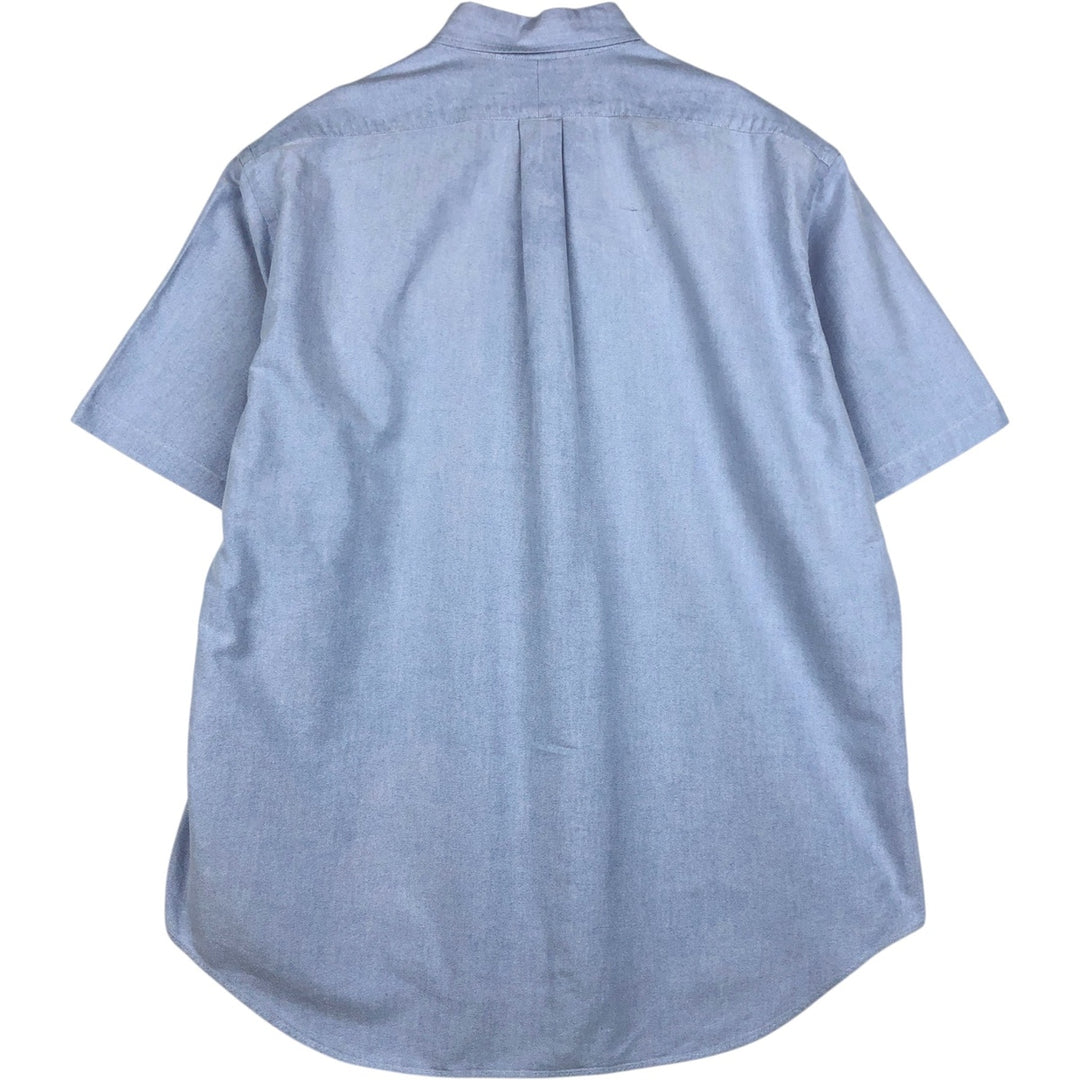 Ralph Lauren BLAIRE short sleeve button down shirt, men's size L cotton blue type Vintage Second Hand