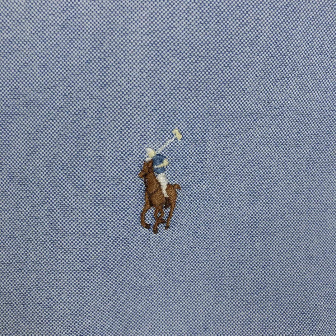Ralph Lauren BLAIRE short sleeve button down shirt, men's size L cotton blue type Vintage Second Hand