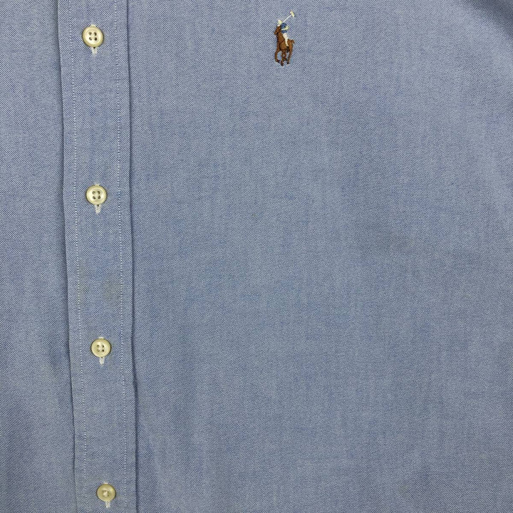 Ralph Lauren BLAIRE short sleeve button down shirt, men's size L cotton blue type Vintage Second Hand