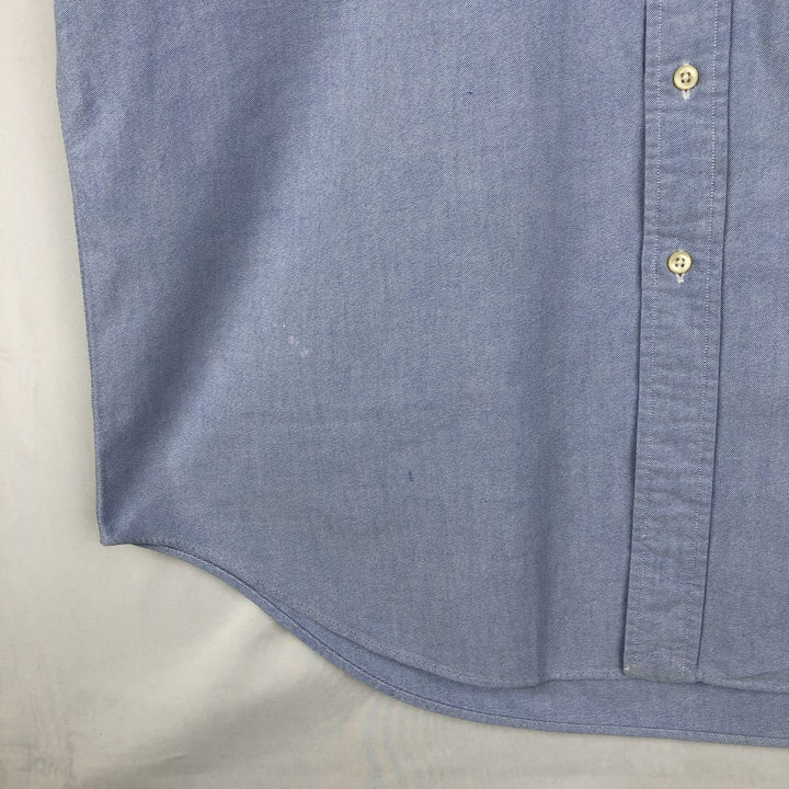Ralph Lauren BLAIRE short sleeve button down shirt, men's size L cotton blue type Vintage Second Hand