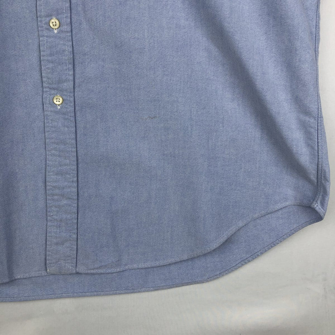 Ralph Lauren BLAIRE short sleeve button down shirt, men's size L cotton blue type Vintage Second Hand