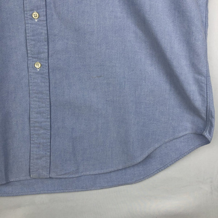 Ralph Lauren BLAIRE short sleeve button down shirt, men's size L cotton blue type Vintage Second Hand