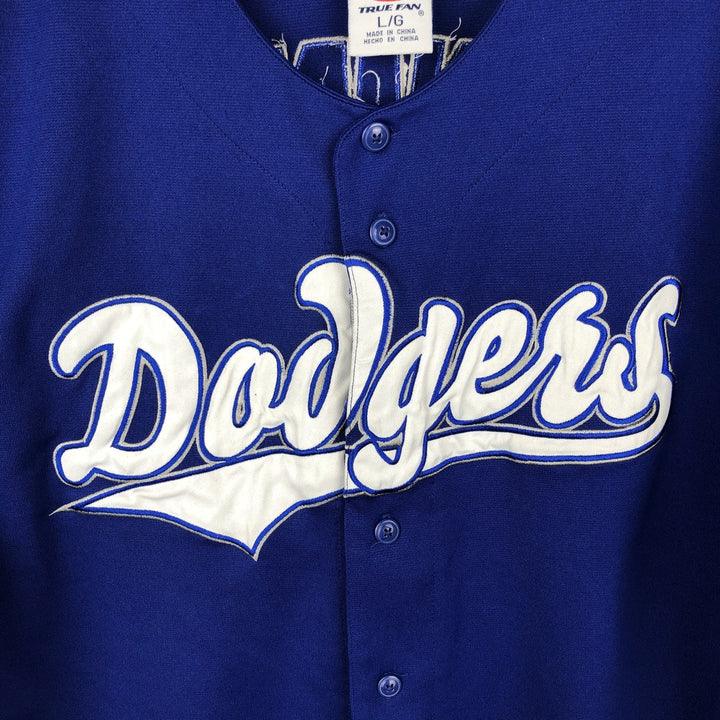 TRUE FAN MLB LOS ANGELES DODGERS Game Shirt Baseball Shirt Men's Size L polyester blue type Vintage Second Hand