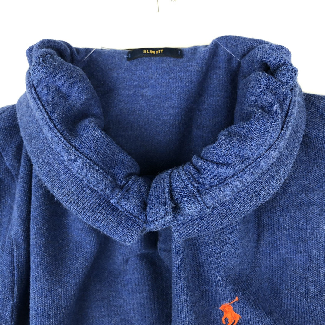 Ralph Lauren POLO RALPH LAUREN SLIM FIT short sleeve polo shirt, men's size L unclear blue type Vintage Second Hand