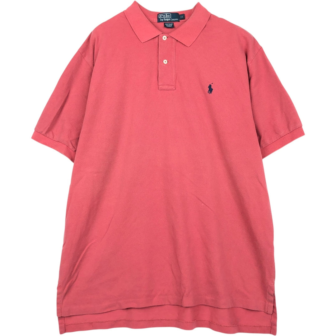 Ralph Lauren POLO by Ralph Lauren short sleeve polo shirt, men's XL size cotton red type Vintage Second Hand