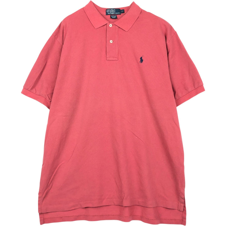 Ralph Lauren POLO by Ralph Lauren short sleeve polo shirt, men's XL size cotton red type Vintage Second Hand