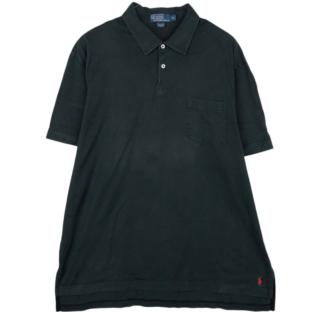 Ralph Lauren POLO by Ralph Lauren short sleeve polo shirt, men's XL size Pima Cotton black type Vintage Second Hand