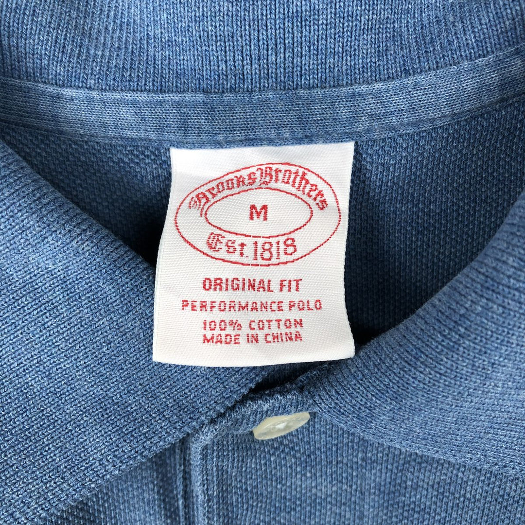 Brooks Brothers Est.1818 Short-Sleeve Polo Shirt, Men's Size M (approx.) cotton Blue type light blue Vintage Second Hand