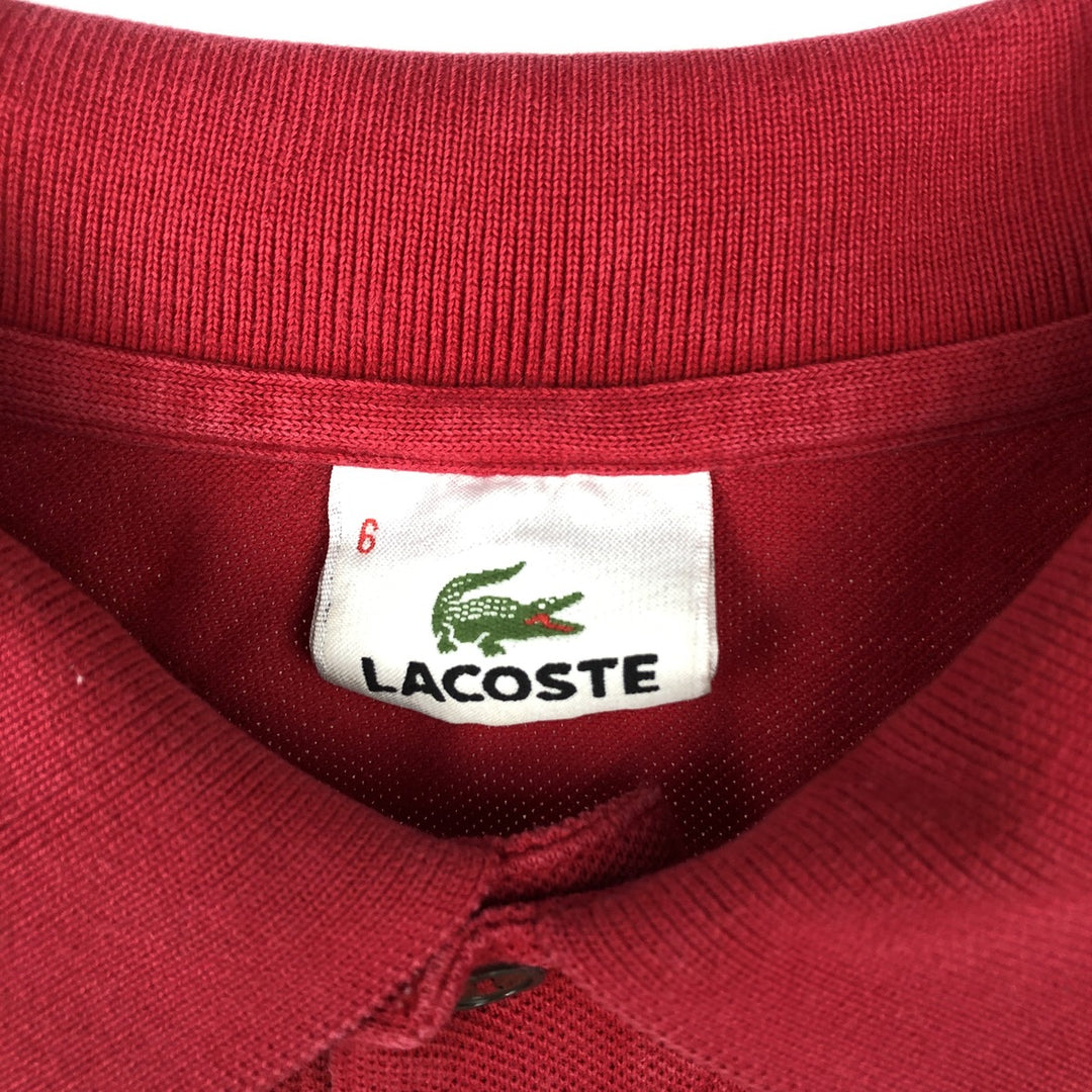 Lacoste LACOSTE Short Sleeve Polo Shirt Size 6 Men's XL cotton red type Vintage Second Hand