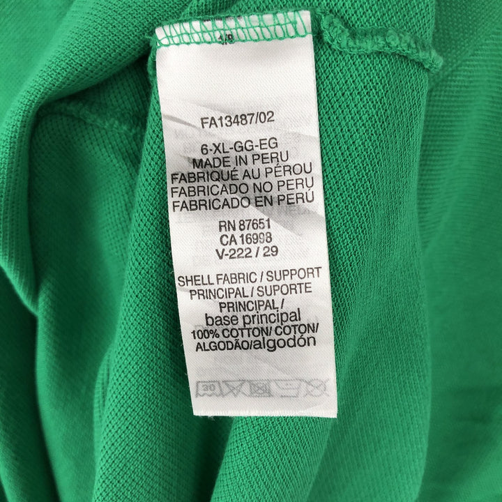 Lacoste Classic Fit short sleeve polo shirt, men's XL size cotton green type Vintage Second Hand