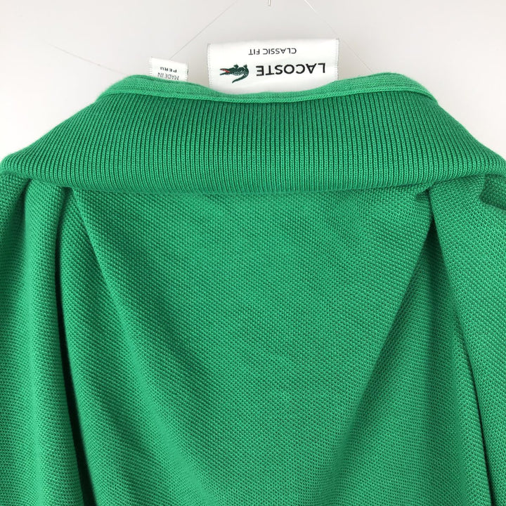 Lacoste Classic Fit short sleeve polo shirt, men's XL size cotton green type Vintage Second Hand