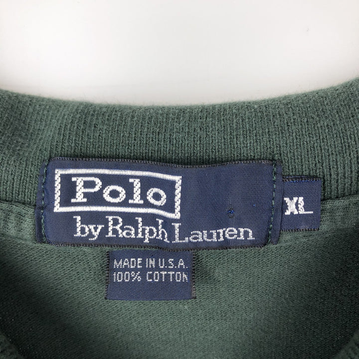 Ralph Lauren POLO by Ralph Lauren short-sleeved polo shirt, Made in USA, Men's XL cotton green type Vintage Second Hand