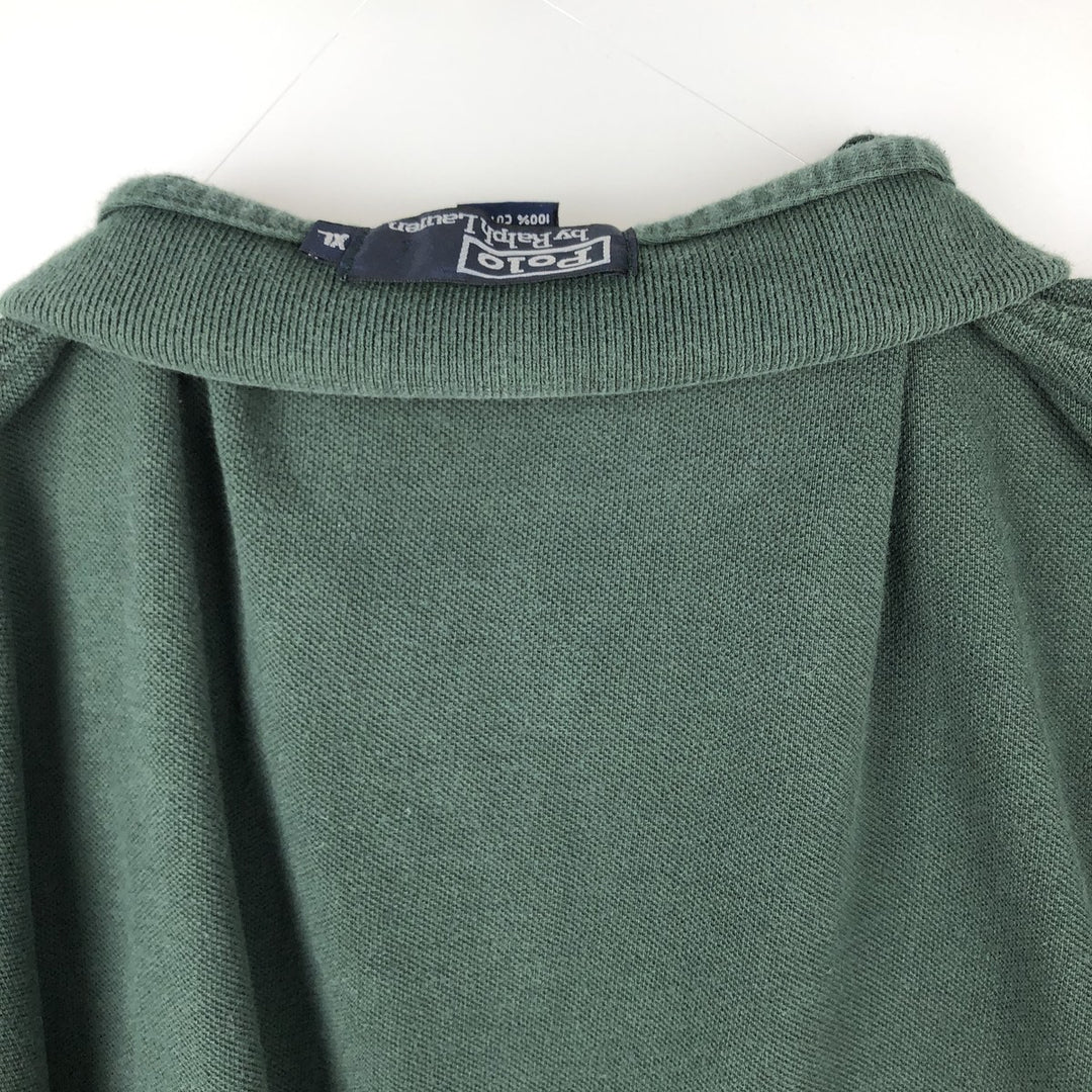 Ralph Lauren POLO by Ralph Lauren short-sleeved polo shirt, Made in USA, Men's XL cotton green type Vintage Second Hand