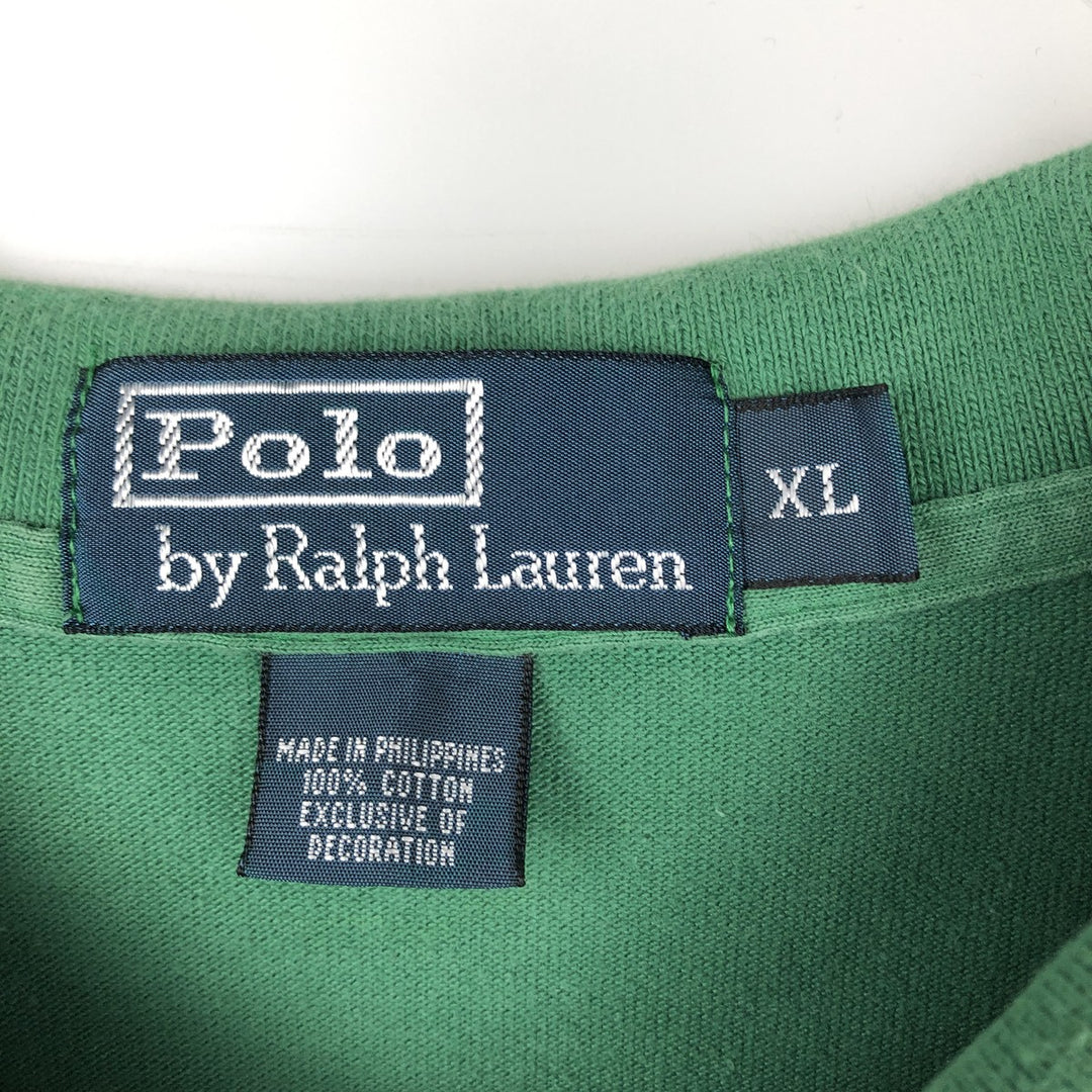 Ralph Lauren POLO by Ralph Lauren short sleeve polo shirt, men's XL size cotton green type Vintage Second Hand