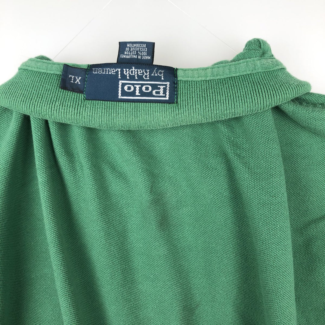 Ralph Lauren POLO by Ralph Lauren short sleeve polo shirt, men's XL size cotton green type Vintage Second Hand