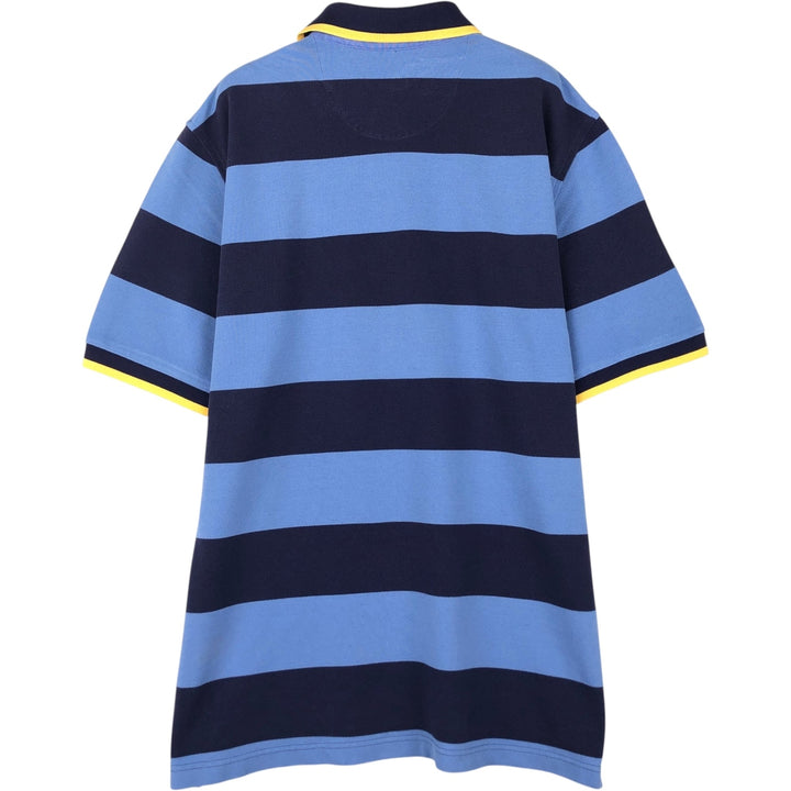 Brooks Brothers Est.1818 Short-Sleeve Striped Polo Shirt, Men's Size L (approx.) cotton Blue type light blue Vintage Second Hand