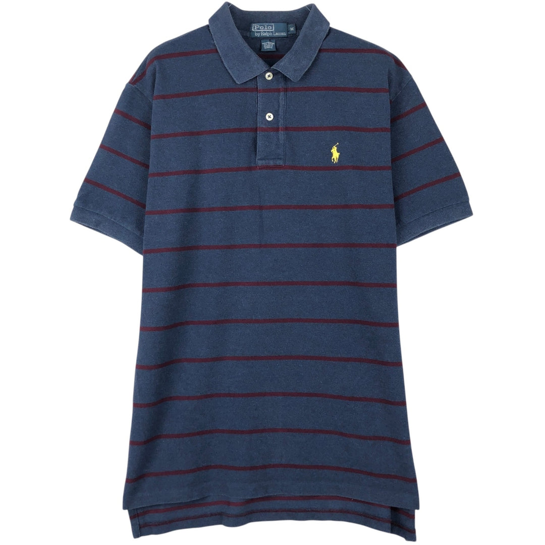 Ralph Lauren POLO by Ralph Lauren short sleeve striped polo shirt, men's size M cotton blue type Vintage Second Hand
