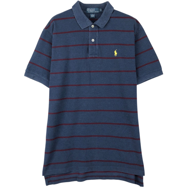Ralph Lauren POLO by Ralph Lauren short sleeve striped polo shirt, men's size M cotton blue type Vintage Second Hand