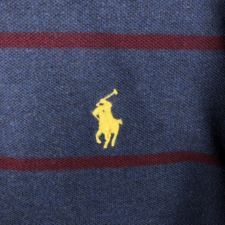 Ralph Lauren POLO by Ralph Lauren short sleeve striped polo shirt, men's size M cotton blue type Vintage Second Hand