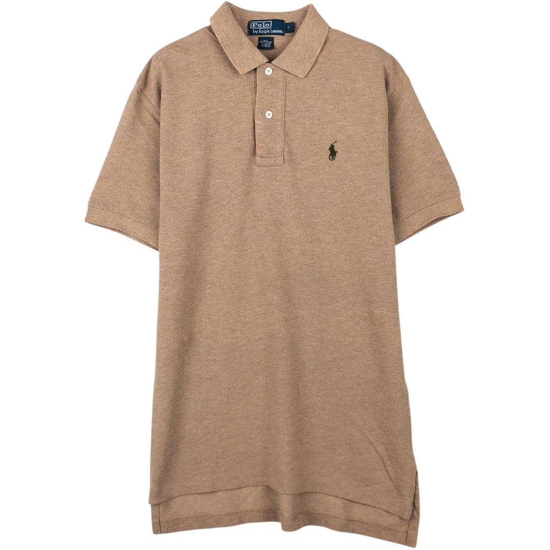 Ralph Lauren POLO by Ralph Lauren short sleeve polo shirt, size S for men cotton beige type brown Vintage Second Hand