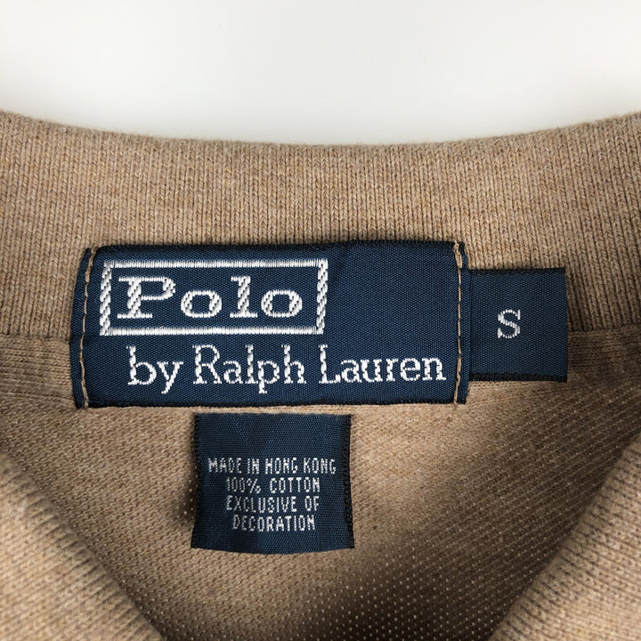 Ralph Lauren POLO by Ralph Lauren short sleeve polo shirt, size S for men cotton beige type brown Vintage Second Hand