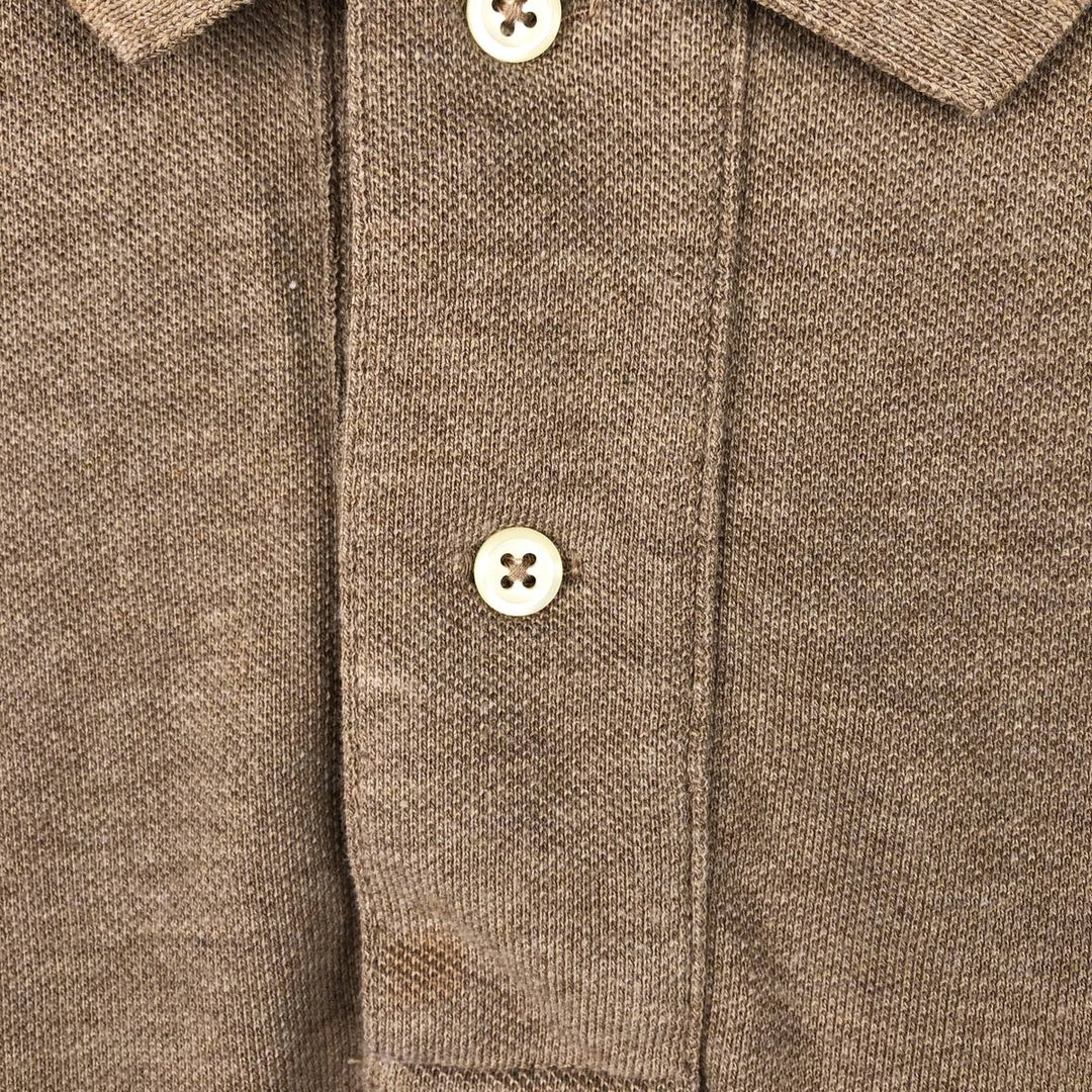 Ralph Lauren POLO by Ralph Lauren short sleeve polo shirt, size S for men cotton beige type brown Vintage Second Hand