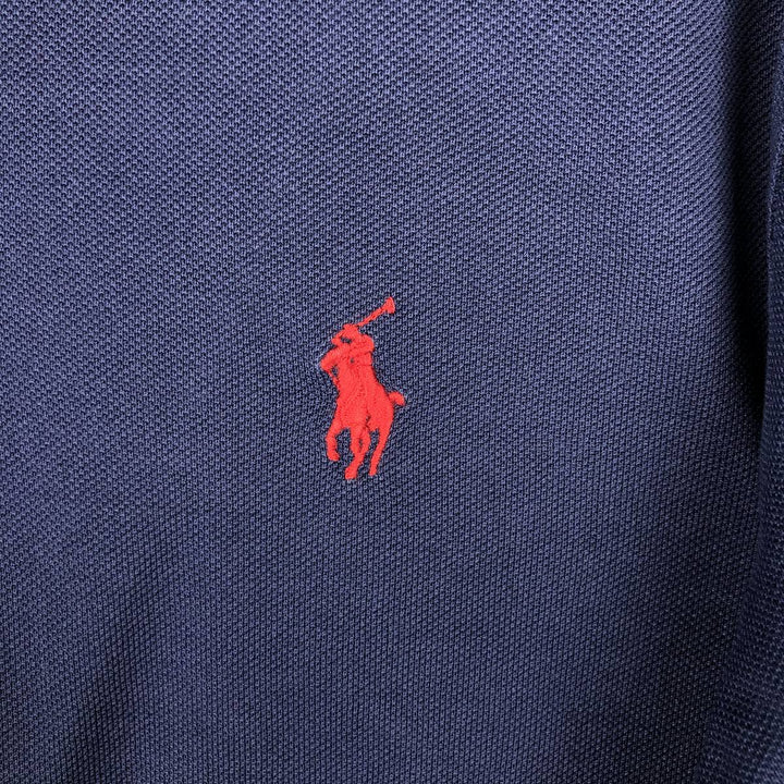 Ralph Lauren POLO by Ralph Lauren CUSTOM FIT short sleeve polo shirt, men's M size cotton navy blue type Vintage Second Hand