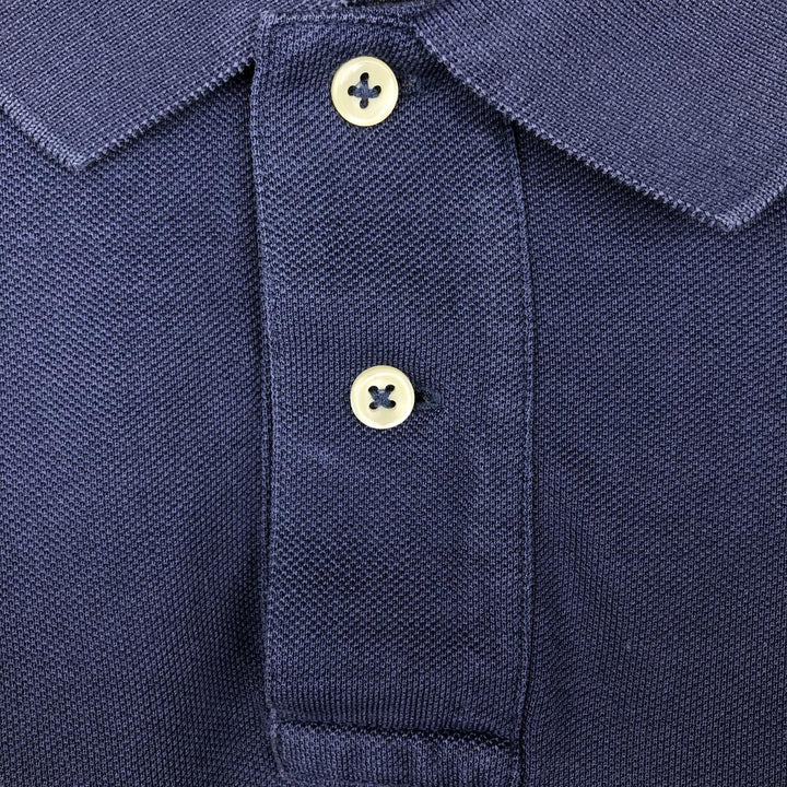 Ralph Lauren POLO by Ralph Lauren CUSTOM FIT short sleeve polo shirt, men's M size cotton navy blue type Vintage Second Hand