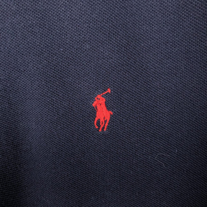 Ralph Lauren POLO by Ralph Lauren short sleeve polo shirt, men's XL size cotton navy blue type Vintage Second Hand