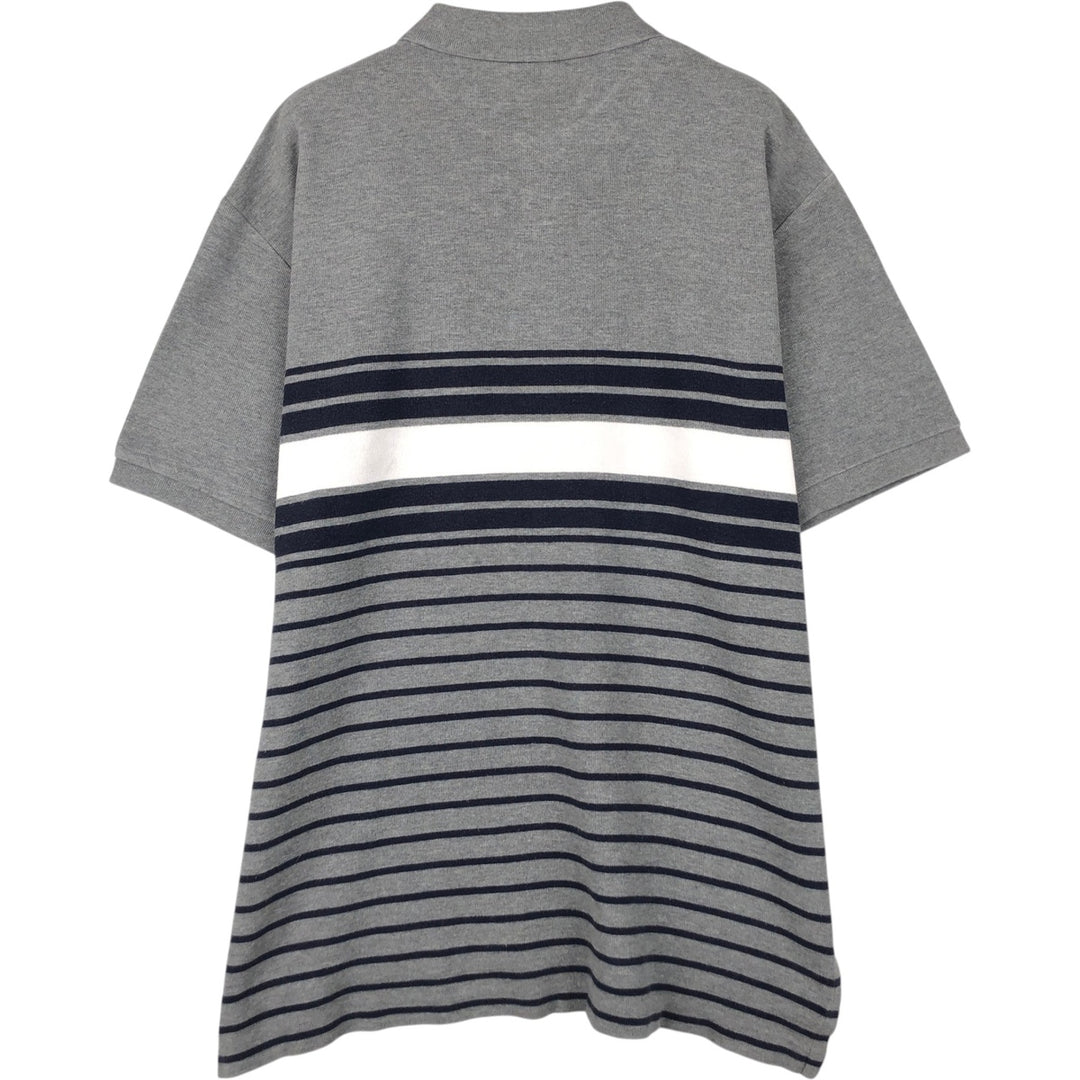 Ralph Lauren POLO by Ralph Lauren short sleeve striped polo shirt, men's size L cotton gray type Vintage Second Hand
