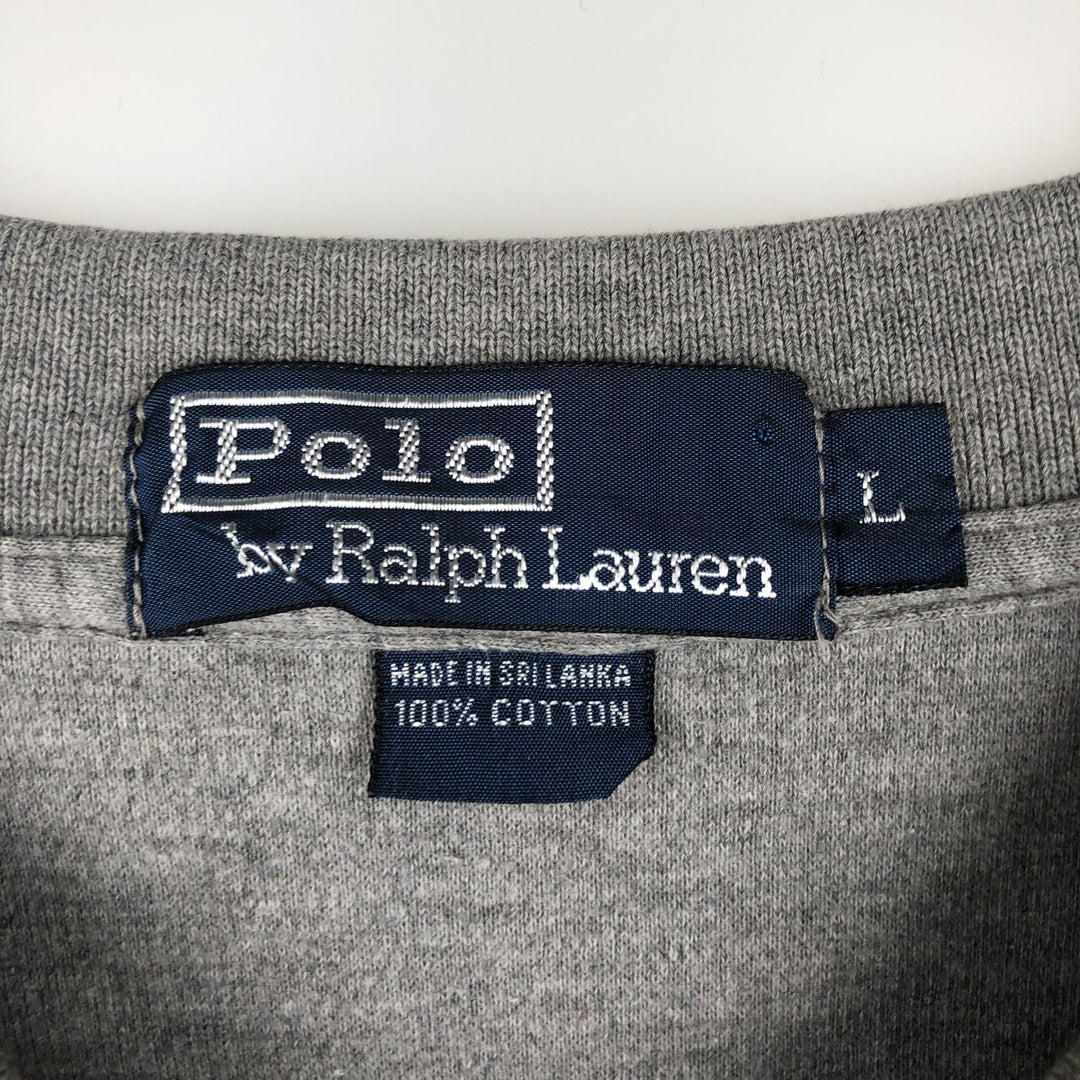 Ralph Lauren POLO by Ralph Lauren short sleeve striped polo shirt, men's size L cotton gray type Vintage Second Hand