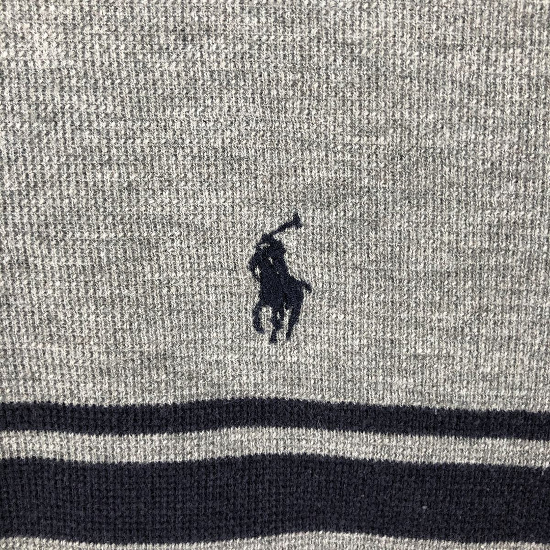 Ralph Lauren POLO by Ralph Lauren short sleeve striped polo shirt, men's size L cotton gray type Vintage Second Hand