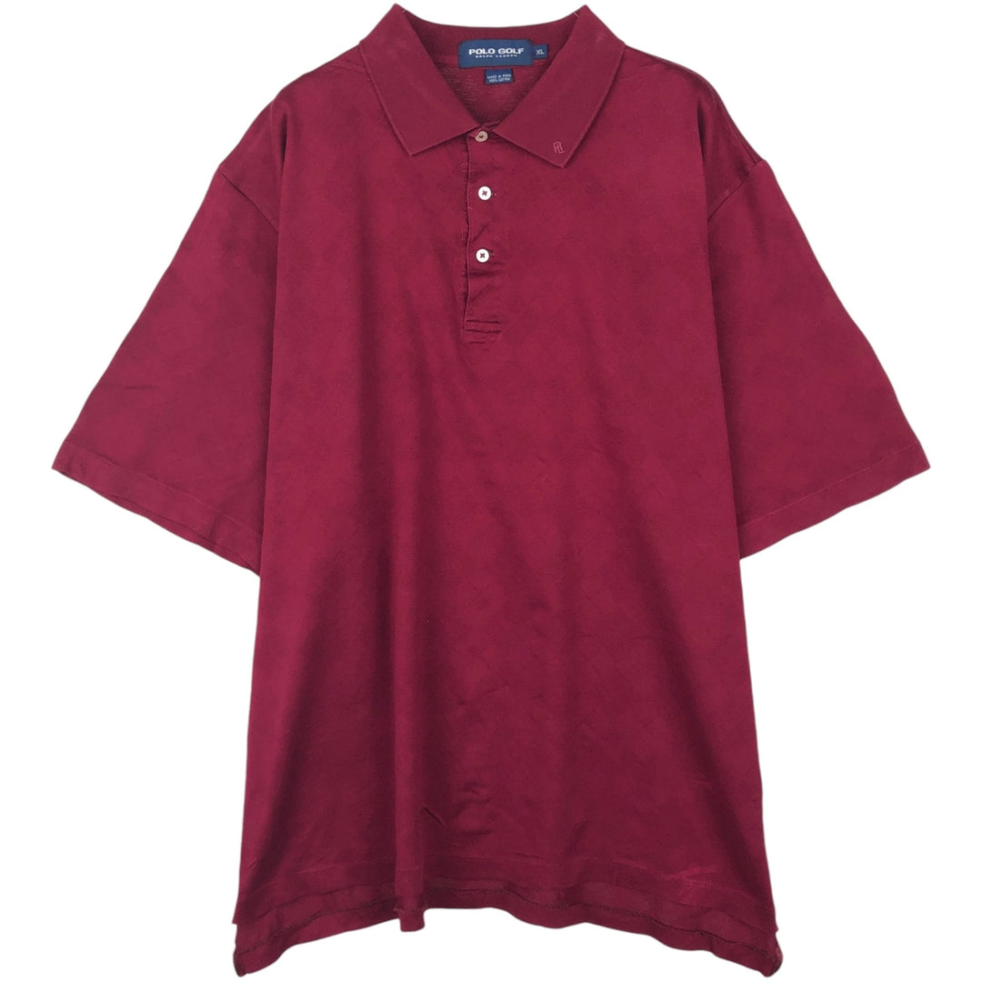 Ralph Lauren POLO GOLF Short Sleeve Polo Shirt Men's XL cotton red type Vintage Second Hand