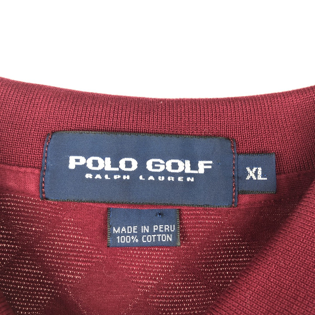 Ralph Lauren POLO GOLF Short Sleeve Polo Shirt Men's XL cotton red type Vintage Second Hand