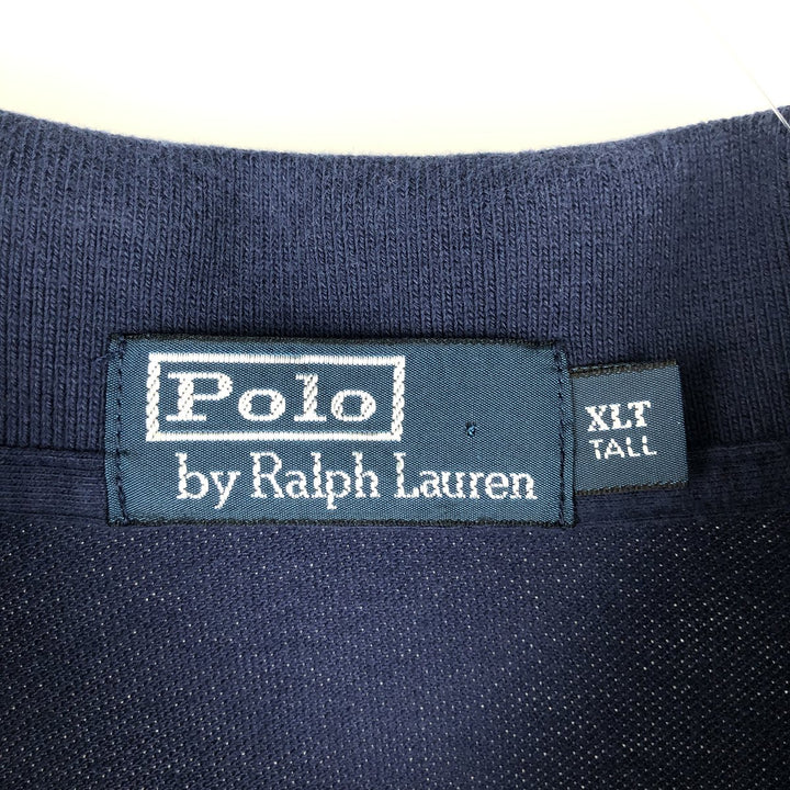 Ralph Lauren POLO by Ralph Lauren short sleeve polo shirt, men's XL size cotton navy blue type Vintage Second Hand