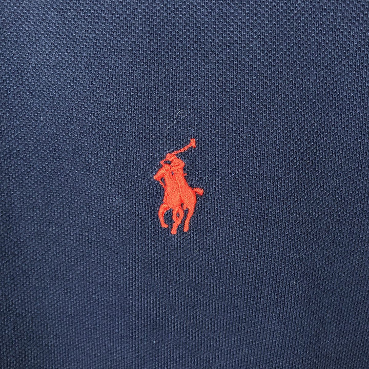 Ralph Lauren POLO by Ralph Lauren short sleeve polo shirt, men's XL size cotton navy blue type Vintage Second Hand