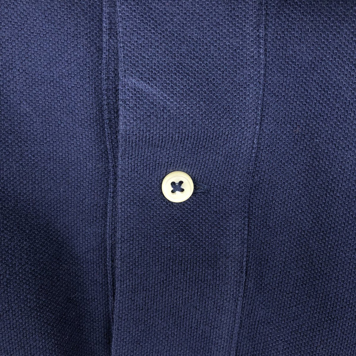 Ralph Lauren POLO by Ralph Lauren short sleeve polo shirt, men's XL size cotton navy blue type Vintage Second Hand