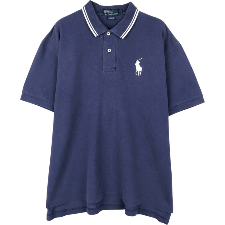 Ralph Lauren POLO by Ralph Lauren short sleeve polo shirt, men's size L cotton navy blue type Vintage Second Hand