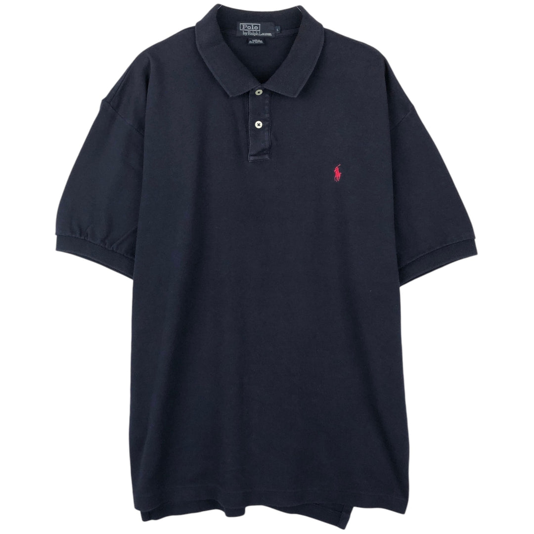 Ralph Lauren POLO by Ralph Lauren short sleeve polo shirt, men's size L cotton black type Vintage Second Hand