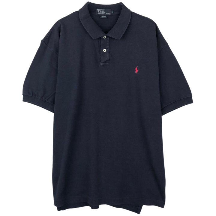 Ralph Lauren POLO by Ralph Lauren short sleeve polo shirt, men's size L cotton black type Vintage Second Hand