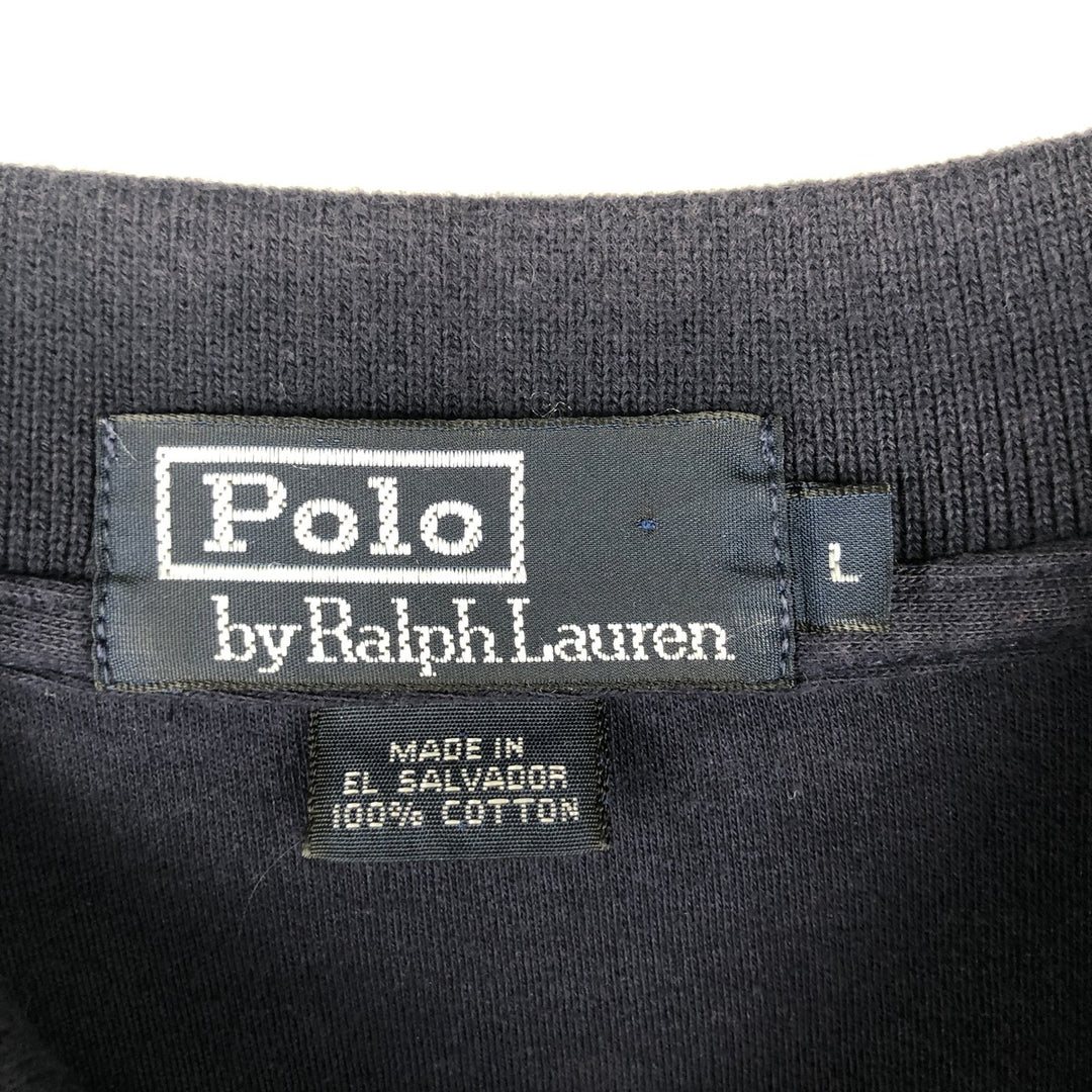 Ralph Lauren POLO by Ralph Lauren short sleeve polo shirt, men's size L cotton black type Vintage Second Hand