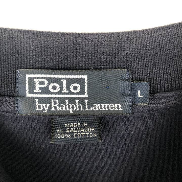 Ralph Lauren POLO by Ralph Lauren short sleeve polo shirt, men's size L cotton black type Vintage Second Hand