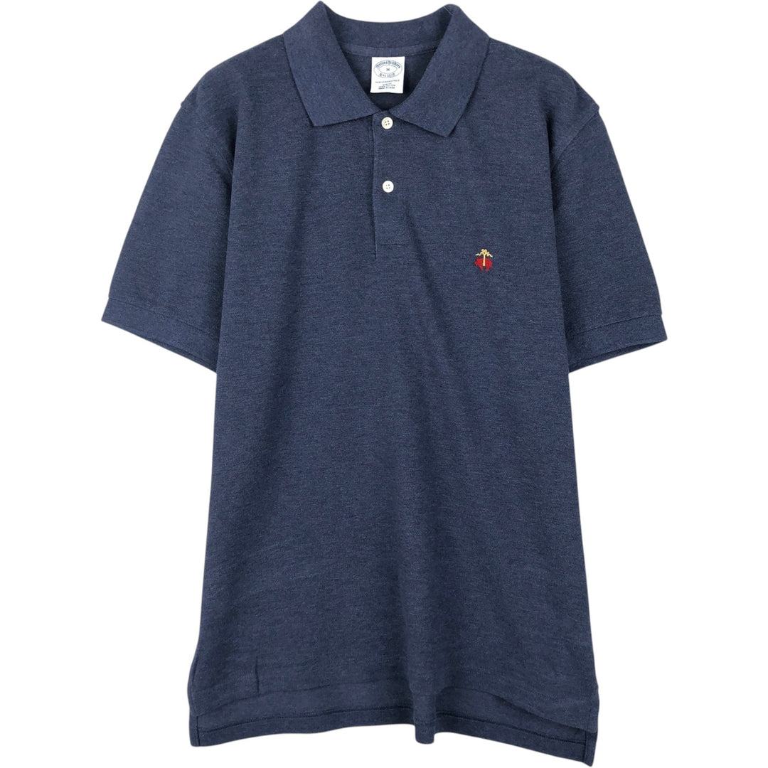Brooks Brothers Est.1818 Short-Sleeve Polo Shirt, Men's Size M (approx.) cotton navy blue type Vintage Second Hand
