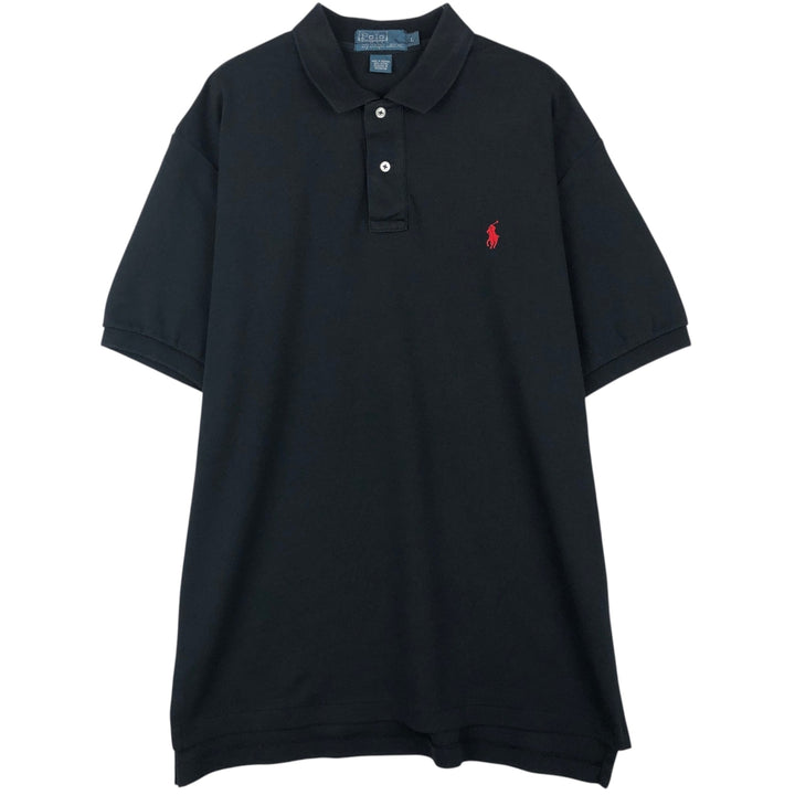 Ralph Lauren POLO by Ralph Lauren short sleeve polo shirt, men's size L cotton black type Vintage Second Hand