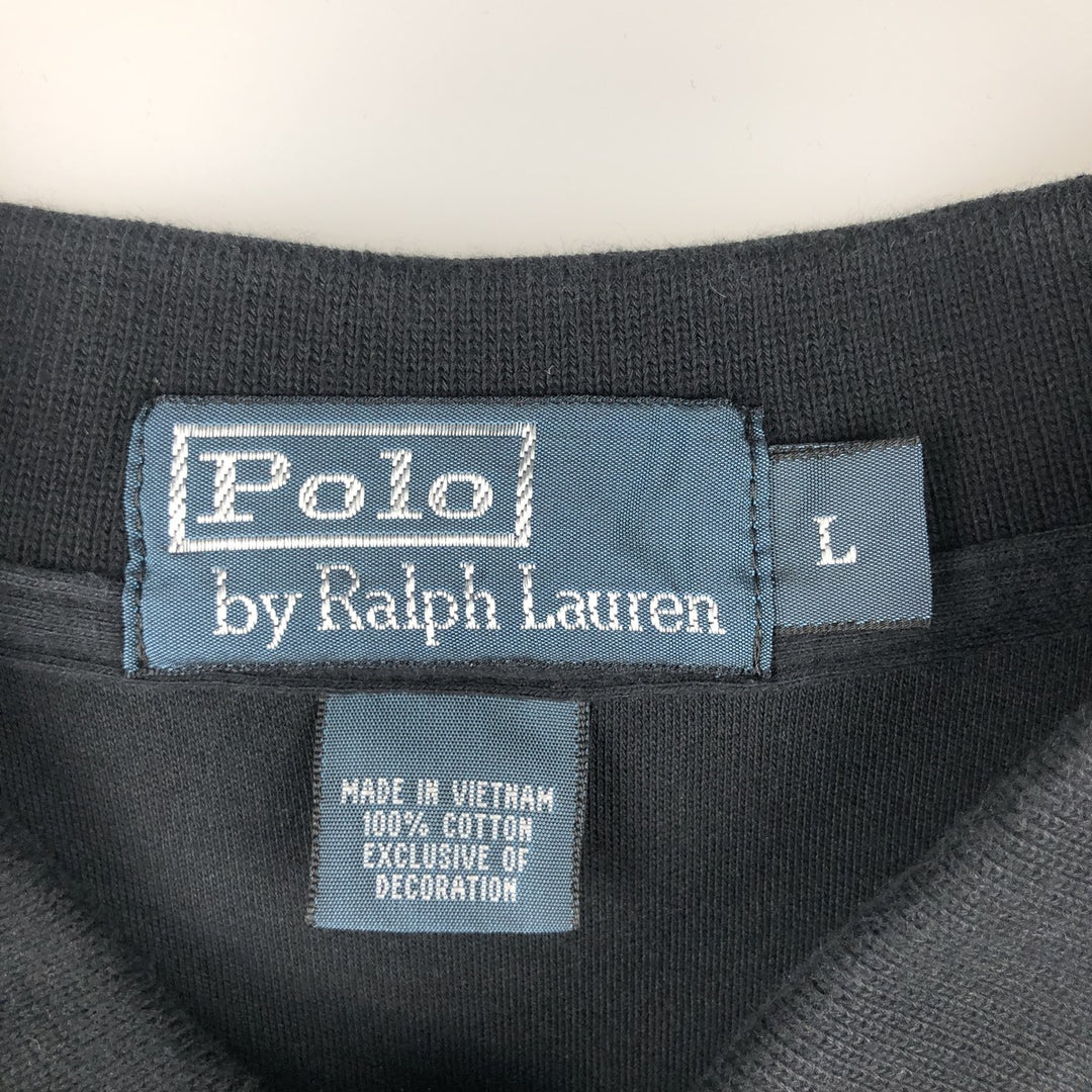 Ralph Lauren POLO by Ralph Lauren short sleeve polo shirt, men's size L cotton black type Vintage Second Hand