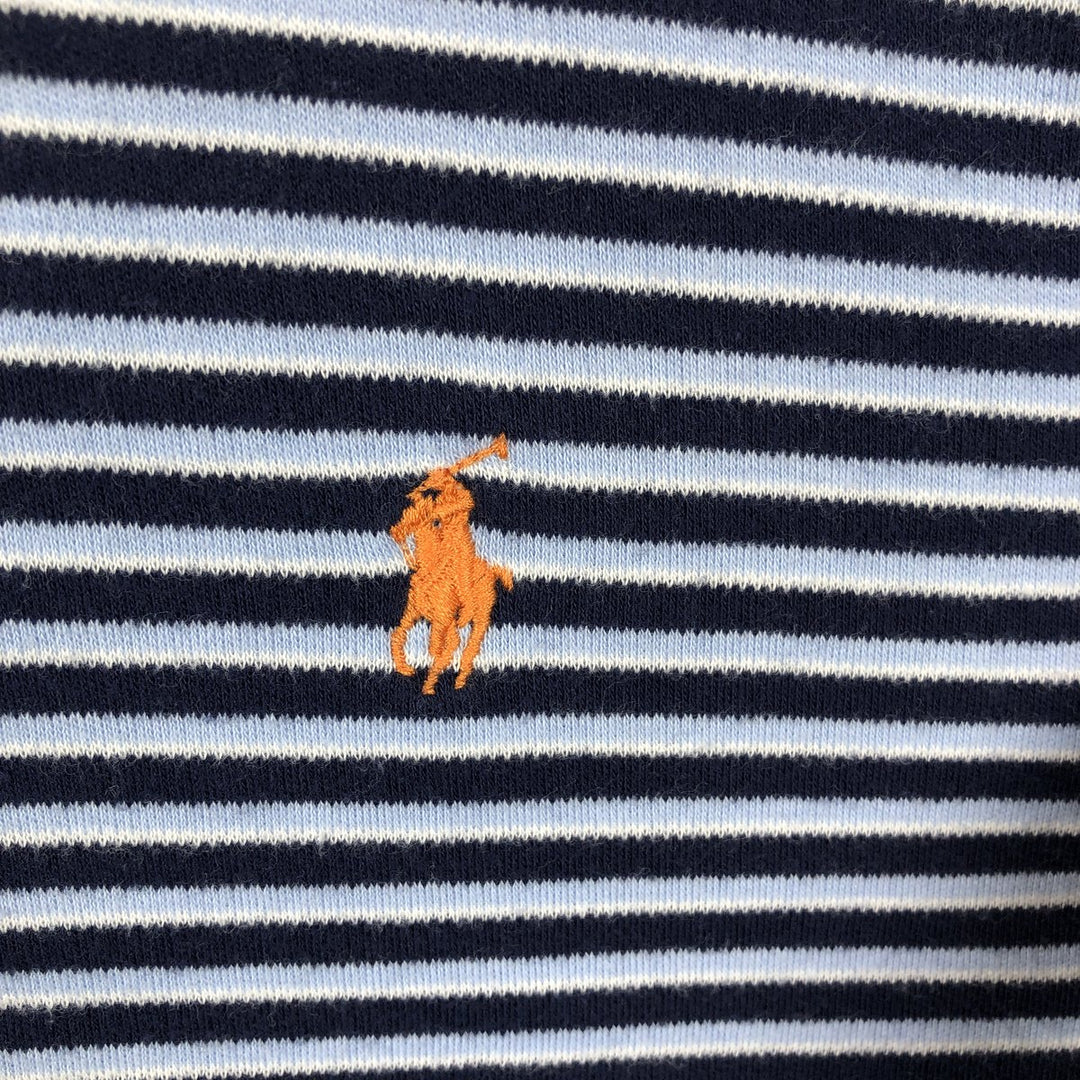 Ralph Lauren POLO by Ralph Lauren short sleeve striped polo shirt, men's XL size cotton navy blue type Vintage Second Hand